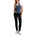 thumbnail image 3 of INSPIRE CHIC Women's Denim Vest Halter Neck Button Down Backless Jean Waistcoat M Gray Blue, 3 of 7