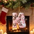 thumbnail image 3 of Acrylic Letter Christmas Ornament Pink Snowman Monogram Hanging Decoration with Initial for Xmas Tree Gift for Friends (3.15In), 3 of 7