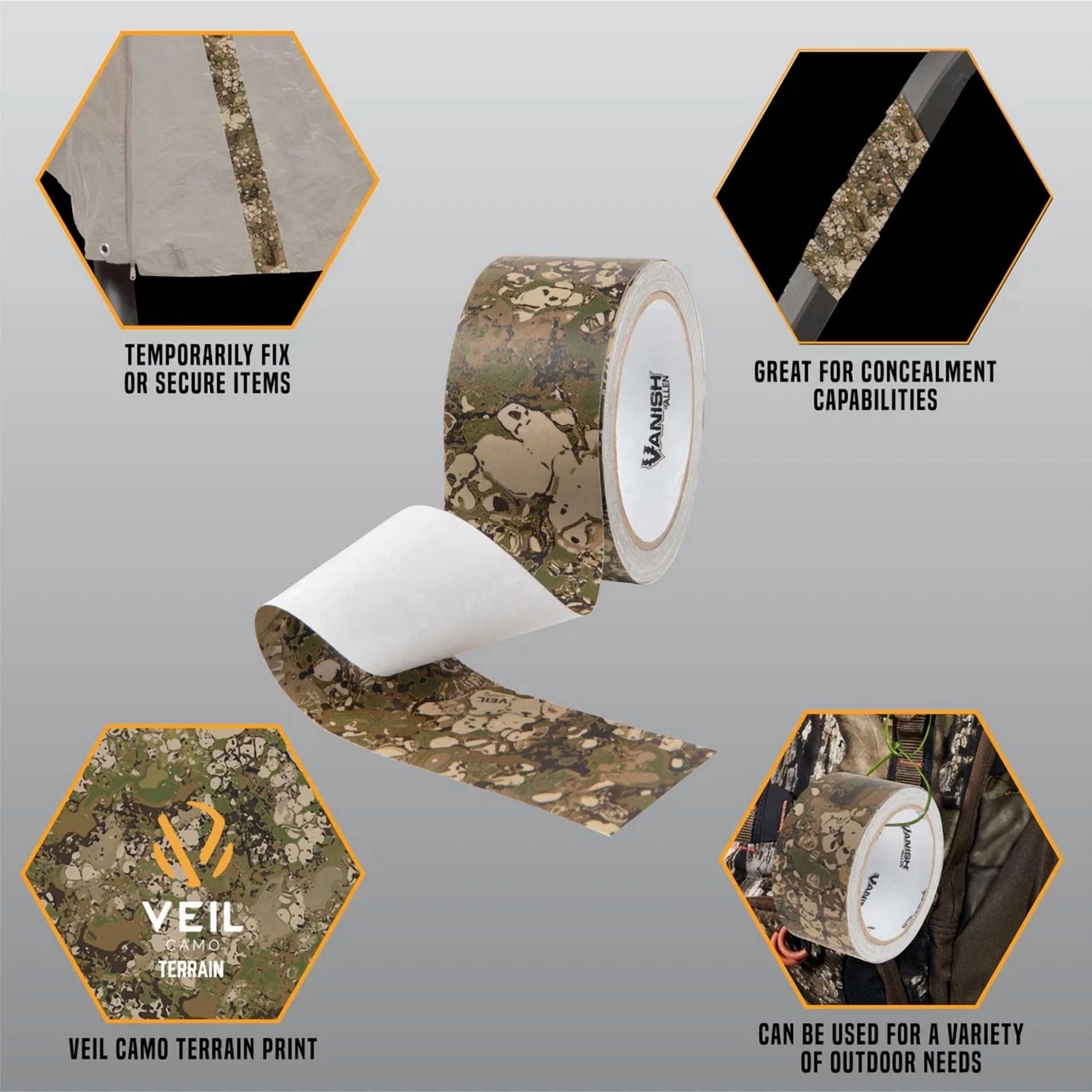 BUTTERFLY- Vanish Camo Duct Tape 2 Inch Wide 10 Yards Long Veil Terrain Camouflage Tape