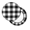 thumbnail image 2 of Balery White And Black Plaid Velvet Round Bar Chair Cushion Cover Adjustable, Protects From Scratches And Stains, Soft & Washable Ideal For Wooden And Metal Stools - 13 Inch, 2 of 7