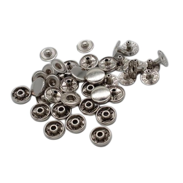 Abbracc 10 Sets Copper Snap Buttons Popper Fasteners for Clothes Jeans Bags Decor 15mm