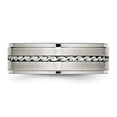 thumbnail image 4 of Auriga Fine Jewelry Stainless Steel Brushed and Polished Twisted 7 mm Band for Women Size 11.5, 4 of 6