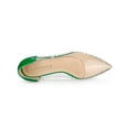 thumbnail image 4 of BLISSFUL STEP Women's Casual Shoes Pointy Toe Clear Rhinestone Ballet Flats Green 8.5, 4 of 7