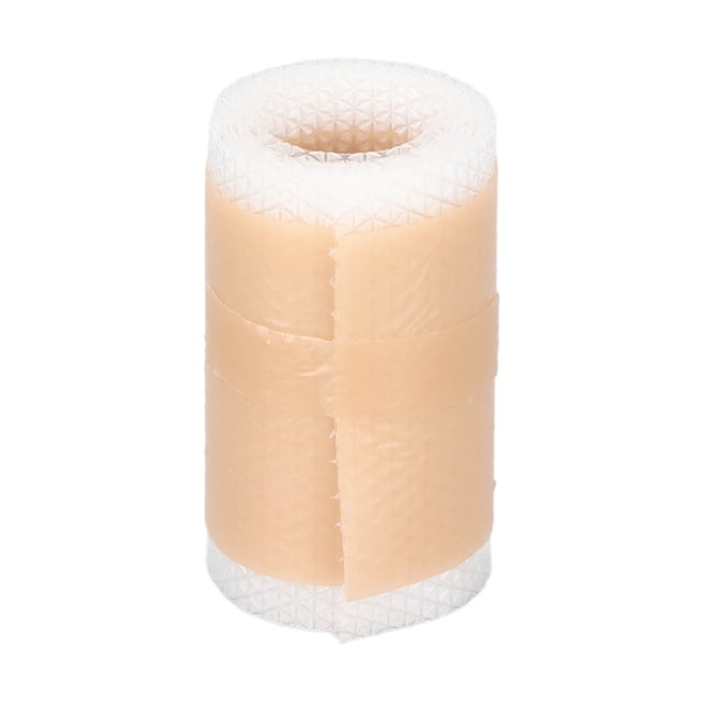 Ears Aesthetic Corrector, a roll of skin-friendly silicone auricle correction patch for newborns with protruding or deformed ears. The patch measures approximately 4 x 50cm (1.6 x 19.7in) and features a breathable, self-adhesive design with strong stickiness for secure application. Ideal for auricle correction and newborn ear care, the beige roll has a textured surface and can be cut to fit various ear sizes.