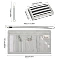 thumbnail image 3 of JIALIOU Nylon Trifold Card Wallet with ID Window Zipper Pocket for Men Women Teen Black and White Striped, 3 of 7