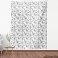 thumbnail image 4 of Ambesonne Hibiscus Fabric by the Yard Upholstery, Monochrome Floral Blossom, 3 Yards, Black Charcoal Grey and White, 4 of 5