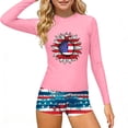 thumbnail image 2 of Edvintorg Girls Two Piece Swimsuit 4Th Of July Independence Day Printed Crew Neck Vacation Beach Swim Top and Boyshort Size 3-14, 2 of 8