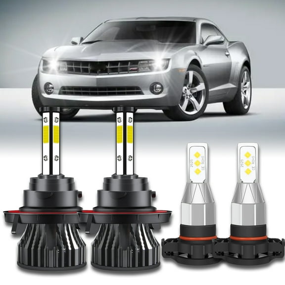 For 2010-2013 Chevrolet Camaro LED Headlights 9008 High Low Beam H16 Fog Light Bulbs 4pcs