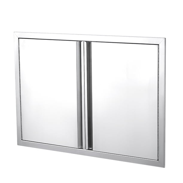 Puerta Doble para Cocina Exterior 36"x24", Acero Inoxidable 304 con Manija para Uso Comercial y Residencial