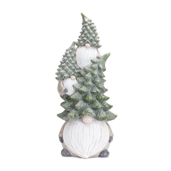 Melrose Triple Gnome Stack Figurine, 23.25" Height, Magnesium