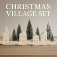 thumbnail image 4 of Seyotauo Christmas Village Figurines Sets - 4 Lighted Christmas Houses & 5 Trees - Christmas Decorations Indoor - White Xmas Holiday Farmhouse Rustic Decor for Home Table Room, 4 of 4