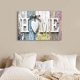 thumbnail image 2 of HFDF Home Sign Rustic Wall Decor Family Artwork Plaque for Above Bed Farmhouse White Teal Grey Boho Flowers Canvas Picture Home Painting Living Room Bathroom Kitchen Home Decorations 16x12inch Framed, 2 of 6