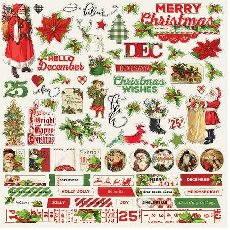 - Simple Vintage Christmas Cardstock Stickers 12