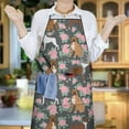 thumbnail image 6 of Cute Boxer Dog and Flowers Florals Apron-Garden Aprons for Women with Pockets-Cotton Linen Waterproof Kitchen Cooking Gardening Aprons Adjustable for Kitchen,Cooking,BBQ and Salon 33x27 Inch, 6 of 7