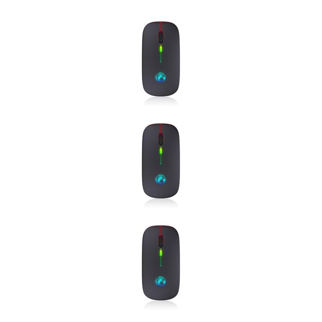 Matsuzay Ratón recargable para computadora portátil Compatible con Bluetooth V5.0 Receptor inalámbrico Ratones silenciosos para PC Luz azul Computadora Type1 NO1