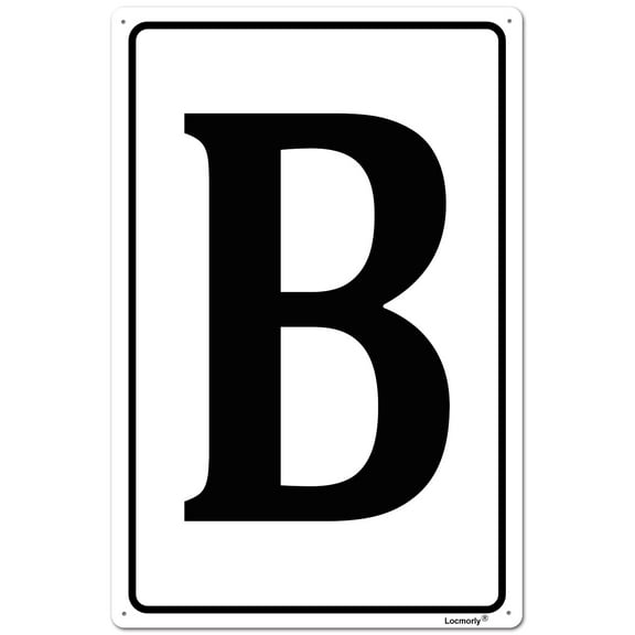 Letter Sign B, Parking Spot Letter Signs, Large Metal Sign with Letter for Dock, Court, Aisle, Field and Outdoor Use Size: 8 x 12 inch