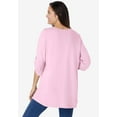thumbnail image 2 of Woman Within Plus Size 7-Day Three-Quarter Sleeve Pintucked Henley Tunic, 2 of 5