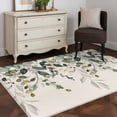thumbnail image 4 of Green Eucalyptus Area Rugs Collection 2.7'x5', Farmhouse Weeping Leaves on Linen Non Slip Indoor Rectangle Throw Runner Rug Floor Mat Carpet for Living Room Dining Table Bedroom Nursery, 4 of 9