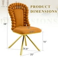 thumbnail image 6 of NEW Set of 2 Orange Puffy Bubble Chair Ball Chain Chair Velvet Dining Chairs with Gold Legs, Modern Upholstered Accent Chairs for Dining Room & Kitchen, 6 of 10
