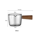 thumbnail image 2 of Simple Wooden Handle Glass Cream Pitcher Household Sauce Pot Gravy Boat, 2 of 6
