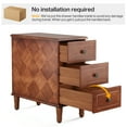 thumbnail image 3 of Fnova Side Tables with 3 Drawers, No Assembly Required, Narrow End Tables for Living Room, Nightstand Bedside Table for Bedroom, Walnut, 3 of 11