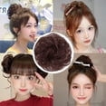 thumbnail image 4 of Moño de pelo sintético rizado y liso para mujer, gomas para el cabello, bandas para el cabello Updo, banda elástica, postizos, volumen, flecos falsos, 4 of 4