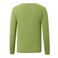 thumbnail image 4 of Fiaer Women's Sweaters V Neck Plus Size Long Sleeve Loose Fit Trendy Solid Casual Lightweight Stretchy Knit Tops Light Green XXL, 4 of 8