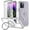 Clear, variant on Rancase for iPhone 12 Pro Max Case with Magnetic Invisible Stand - Slim Translucent Design, Built-in Screen Protector, Military-Grade Drop Protection, Shockproof, MagSafe Compatible - Purple