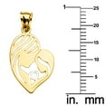 thumbnail image 4 of Precious Stars 14K Yellow Gold Heart Shaped Mother and Child Pendant with 24" Chain Necklace, 4 of 5