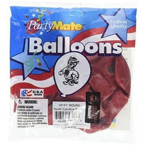 Qualatex 53123 10 Count 11 in. North Carolina State Latex Balloon