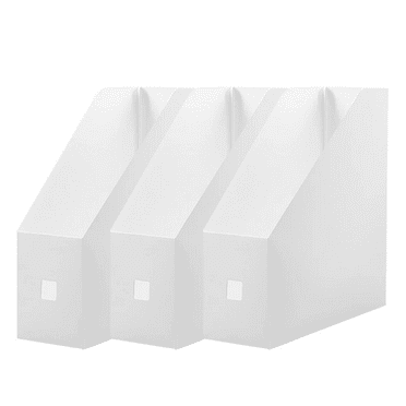 CCOCC 3Pcs Magazine Holder,Foldable & Space-Saving,Multi-Purpose File Organizer,Durable and Stylish Design,White