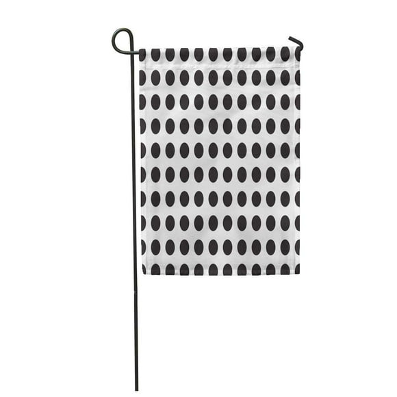 POGLIP Pois Black Dot Pattern on Polka Abstract Circle Garden Flag Decorative Flag House Banner 12x18 inch
