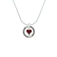 thumbnail image 2 of Delight Jewelry Silvertone Small Long Maroon Heart Silvertone Grandmother Ring Charm Necklace, 18", 2 of 4