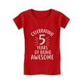 thumbnail image 1 of Tstars Girls 5th Birthday Gift Shirt Birthday Gift for 5 Year Old Birthday Gift for Girls 5 Years of Being Awesome! Birthday Party B Day Girls Fitted Kids T Shirt, 1 of 4