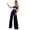 Dark Blue, variant on Womens Wide Leg Pants Women's Fashion Elegant High Waist Pants Trousers Flare Zipper Pants