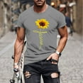 thumbnail image 2 of KIHOUT Men's Shirts Cotton Blend Short Sleeve Crew Neck Tees, Sunflower Graphic T Shirts Casual Workout Sports Tops Blosue for Men, 2 of 5