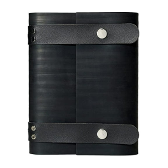 Notebook Journal From Recycled Tires 240 Blank-Vegan Leather Straps 8X6 - Charcoal Strap