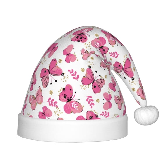 Balery Girl Butterfly Pattern Santa Hat Christmas Hat Funny Christmas Hat Christmas Knitted Beanie Hat For Kids