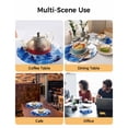thumbnail image 2 of 15 Inch Round Placemats Set of 4, Blue Christmas Non Slip Heat Insulation PP Table Mats, Winter Snowflake Abstract Forest Tree Washable Place Mats for Kitchen Dining Party Table Decor, 2 of 7