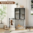 thumbnail image 4 of Gaderth Cat Litter Box Enclosure Furniture With Door, Double Layer Hidden Litter Box Cabinet Cat House With Hammock, Ladder And Scratching Posts, Large Pet Washroom Cabinet For Indoor Cats, 4 of 9