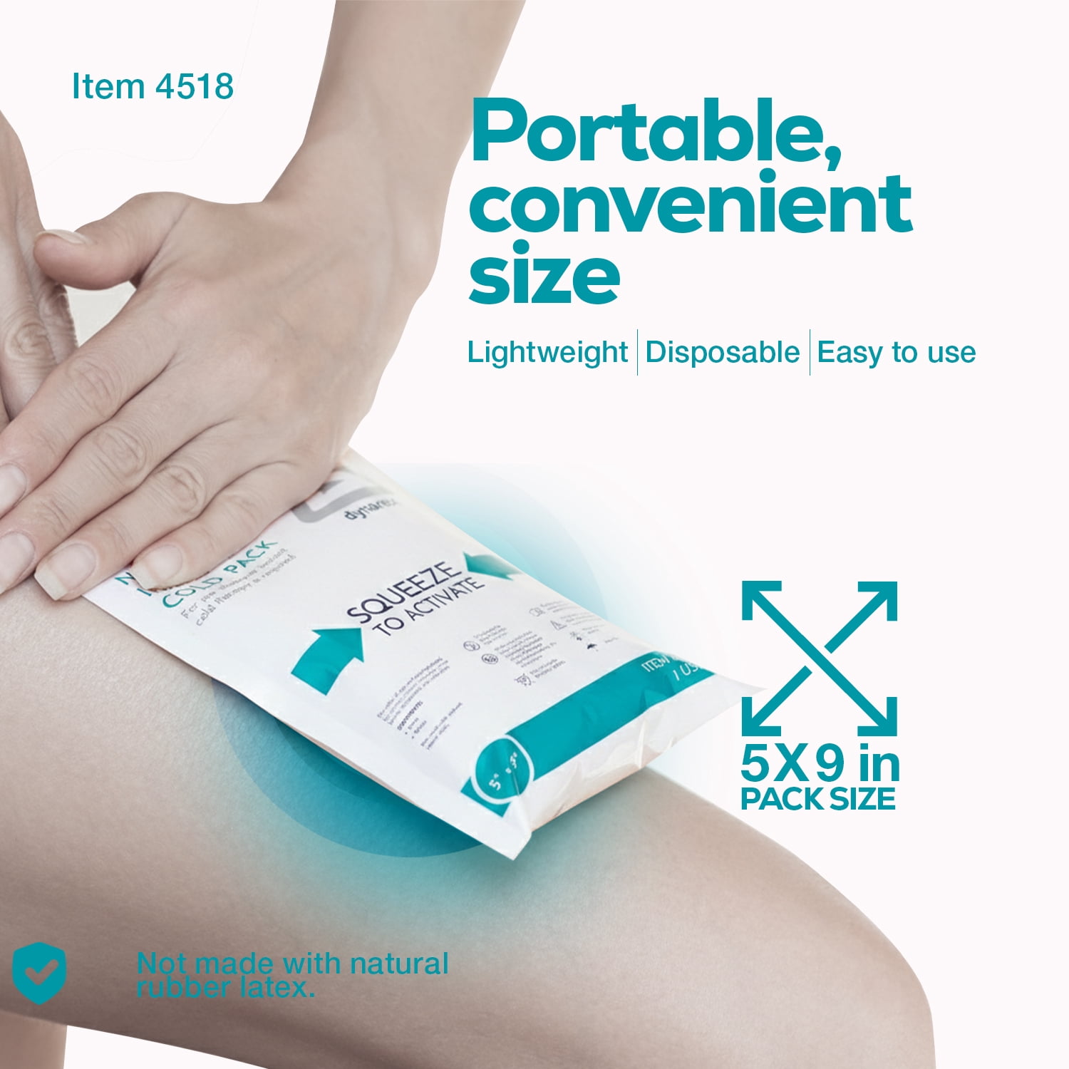 Dynarex Instant Cold Pack, Non-Toxic Disposable Ice Pack for Cold Compress, 5” x 9”, 24 Count