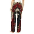 thumbnail image 3 of Daiia Gothic Skull With Roses Women's Sleep Pant with Pockets and Drawstring,Pajama Pants-X-Large, 3 of 9