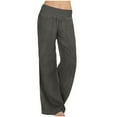 thumbnail image 2 of Wlynlyn Wide Leg Pants for Women Causal High Waisted Pull on Loose Comfy Solid Color Trousers, 2 of 7