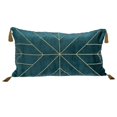 thumbnail image 1 of Parkland Collection PILL21270P Zella Transitional Teal Rectangle Throw Pillow, 1 of 6