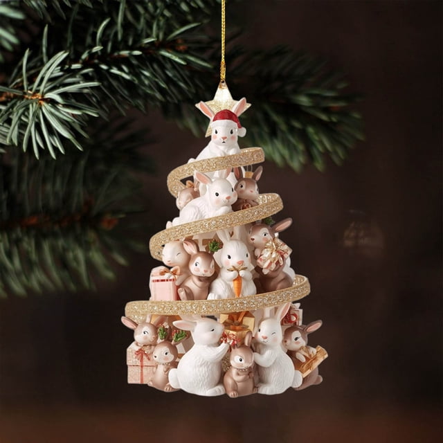 Colgante Navideño de Acrílico con Forma de Avión para Árbol de Navidad.