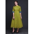 thumbnail image 4 of Bimba Robe Chemise Mi-Mollet à Manches Retroussables Imprimé Géométrique pour Femmes - Moyen, 4 of 5