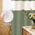 thumbnail image 3 of No Hook Shower Curtain, Green Solid Color Shower Curtains for Bathroom with See Through Top Window, Aesthetics Contemporary Luxury Waterproof & Washable Bath Curtain Standard 72"x72", 3 of 9