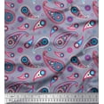 thumbnail image 1 of Soimoi Modal Satin Fabric Artistic Paisley Print Fabric by Yard 42 Inch Wide, 1 of 3