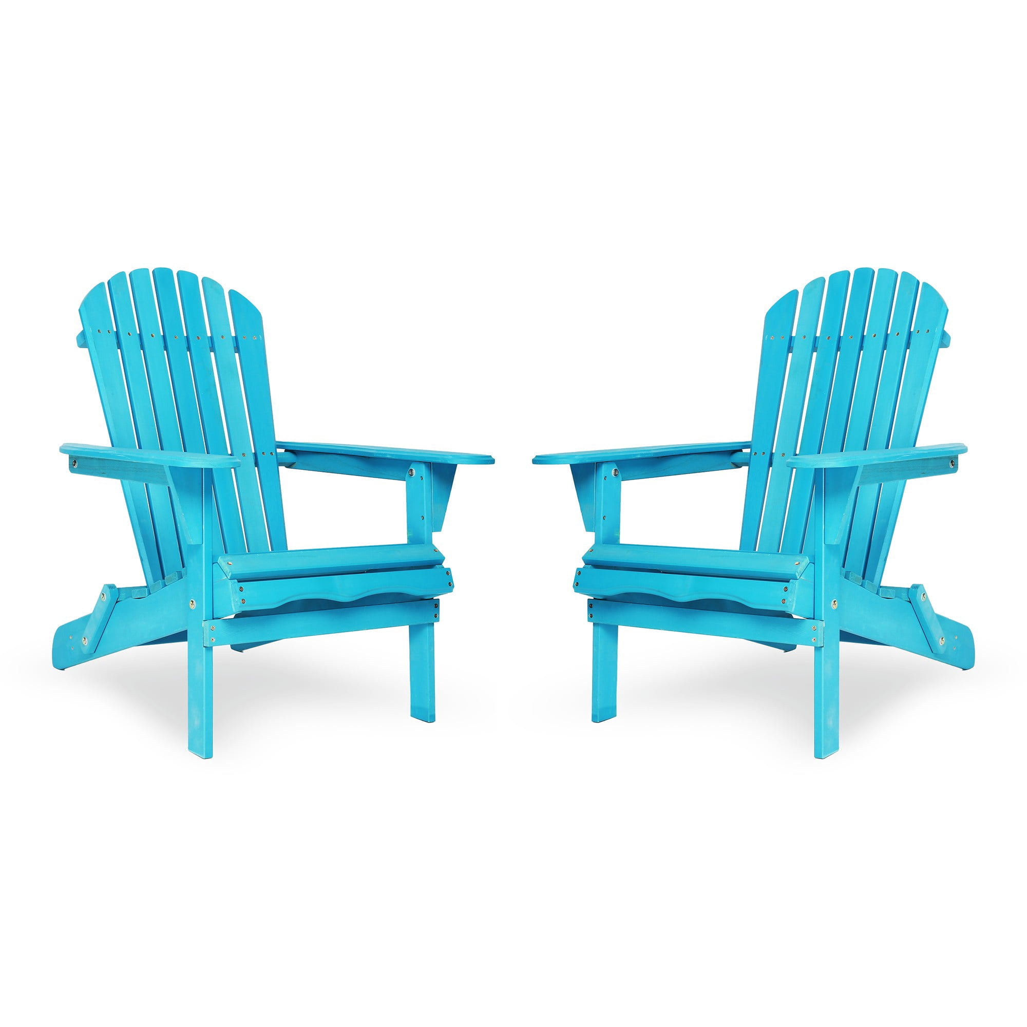 UHOMEPRO Outdoor Adirondack Chairs Set of 2, Weather Resistant Patio Lawn Chair, Wooden Folding Fire Pit Chairs for Outside Deck Garden Backyard Balcony, Patio Furniture Set Lounge Chairs, Blue