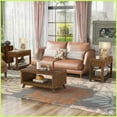 thumbnail image 5 of 41.5-Inch Walnut Wood-Look Coffee Table for Living Room - Solid Pine Legs, Storage Shelf & Easy Assembly, 5 of 11